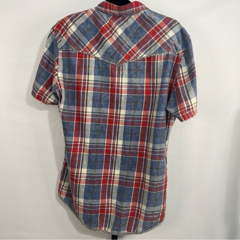 BKE vintage 1967 tailored fit, XXL, plaid pearl snap shirt - Picture 2 of 12